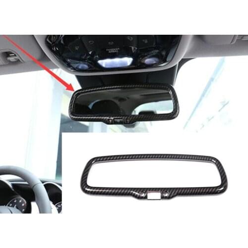 Carbon Fiber Style For Alfa Romeo Giulia Stelvio 2016 2017 2018 ABS Plastic Car Interior Rearview Mirror Frame Trim Accessories