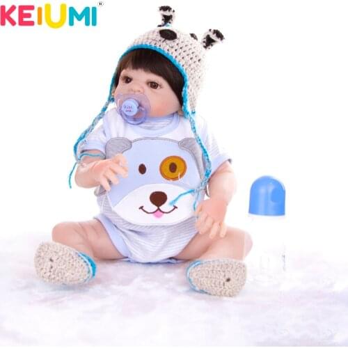 KEIUMI New NEW Reborn Baby Boy Doll Baby Toy Full Silicone Vinyl Reborn Baby Dolls Fashion Child Birthday Gifts