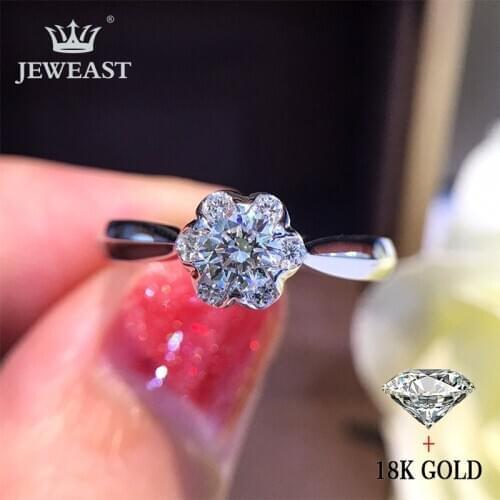 Natural Diamond 18K Gold Pure Gold Ring Beautiful Gemstone Ring Good Upscale Trendy Classic Party Fine Jewelry Hot Sell New 2020