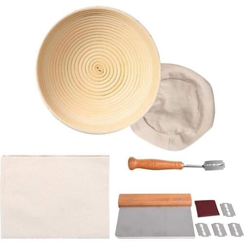 Bread Proofing Basket,Dough Banneton Proofing Basket Dough Scraper,Bread Baking Kit,Proofing Cloth for BakingFrenchBread