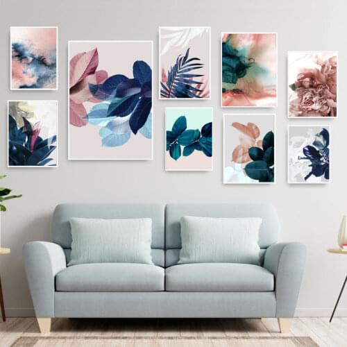 Colorful Leaves Nordic Plants Poster Wall Art Canvas Painting Posters and Prints Wall Pictures for Living Room Home Decoration