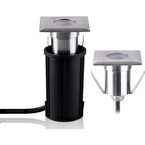 Square Underground Light RGB Focus Recessed Spotlight Waterproof deck step stair 12V 3W 220V LED Garden Light Wall Floor Lamp