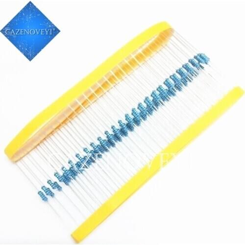 50pcs 1/4W Metal film resistor 1R ~ 1M 100R 220R 330R 1K 1.5K 2.2K 3.3K 4.7K 10K 22K 47K 100K 100 220 330 1K5 2K2 3K3 4K7 ohm