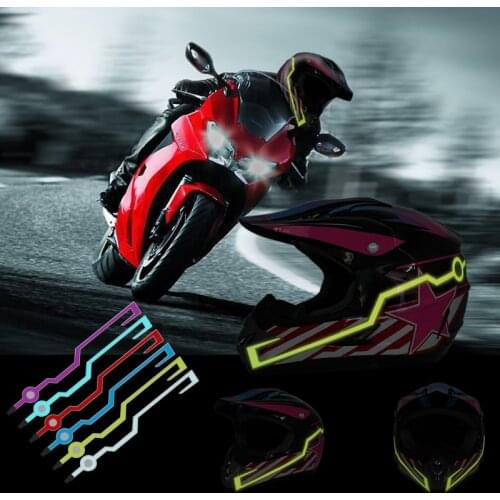 Motorcycle LED Night Riding Lights Bike Helmet EL Cold Light Flashing Stripe Luminous Signal Sticker Universal Waterproof