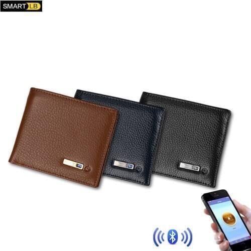 Luxurious Business Wallet Short Genuine Leather Coin Purse Men Bluetooth Smart Anti-lost Anti-theft Cowhide Wallet Card Holder