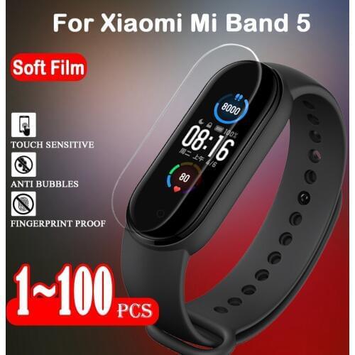 Screen Protector Soft Film For Xiaomi Mi Band 5 Smart Bracelet Accessories Full Cover For Xiomi MiBand 5 NFC Not Tempered Glass