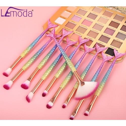 Lemoda 10Pcs/Set Makeup Brushes Kit Beauty Make Up Brush Set Cosmetic Pincel Blush Foundation Eyeshadow Concealer Lip Eye Tool