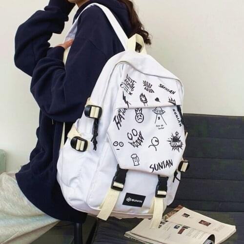 Nylon Women Backpack Fashion Rucksack For Teen Girls Large School Bag Men Boys Backpacks Cute Student Bookbag Travel Mochila