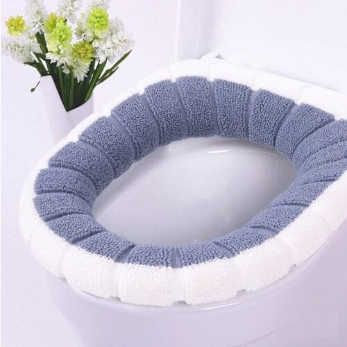 New Double Color Universal Soft Washable Toilet Seat Mat Set For Home Decor Closestool Mat Warmer Toilet Lid Cover Accessories