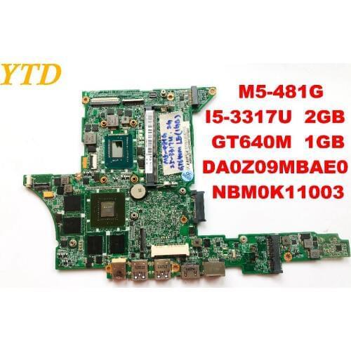 Original for ACER M5-481G laptop motherboard I5-3317U 2GB GT640M 1GB DA0Z09MBAE0 NBM0K11003 tested good free shipping connector