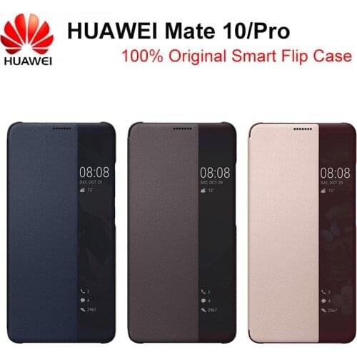 Original huawei Flip Wallet Cover Luxury Leather Phone Case For Huawei Mate 10 Pro Mate10 Mate10pro 10pro Window Smart View