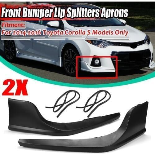 A Pair Car Front Bumper Lip Splitters Diffuser Spoiler Protection Guard Aprons For Toyota Corolla S Models 2014 2015 2016
