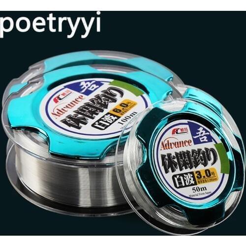 Strong nylon fishing line 50m/100m clear linha monofilamento wear resistant carpe fish wire sea fly fishing accessories 30