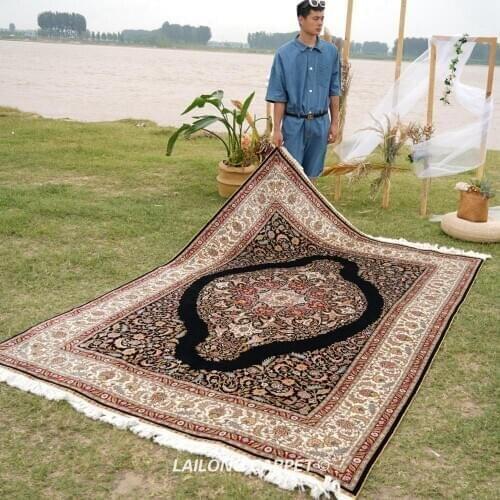 6'x9' Luxury royal silk carpet high quality hand made persian carpet (ZQG406A)