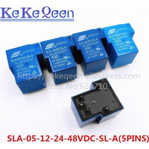 Power relays SLA-05VDC-SL-A SLA-12VDC-SL-A SLA-24VDC-SL-A SLA-48VDC-SL-A 5V 12V 24V 48V 30A 5PIN T90 a group of normally open