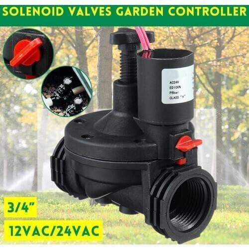 3/4" Thread 12/24V AC Solenoid Valves Garden Controller Industrial Irrigation