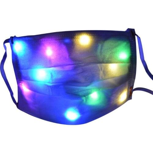 LED Rave Mask 10 Colors Luminous Light for Men Women Face Mask Music Party Christmas Halloween Light Up Mask Flashing