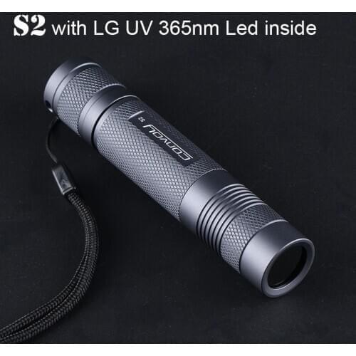 UV Flashlight Convoy S2 with LG UV 365nm UV Light Grey Ultra Violet Lantern Ultraviolet Led Torch 18650 Flash Light Latarka
