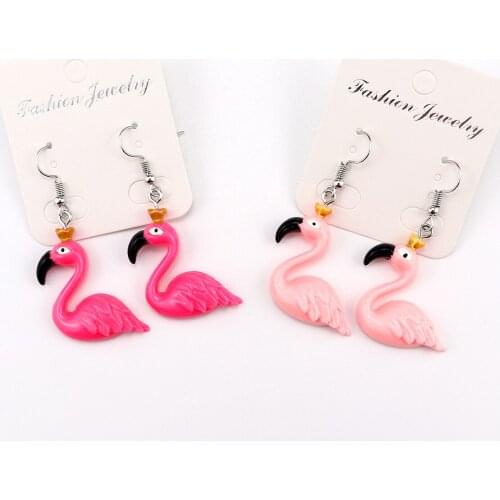 Cartoon Animal Bird Flamingo Drop Earrings For Women Girls Handmade Personality Creative Dangle Earrings Jewelry Accessaries