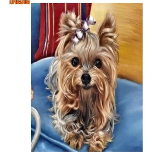 LIPHISFUN Handmade Cross Stitch Embroidery Diamond Painting Full Drill Home Decor Square/round Cute Dog