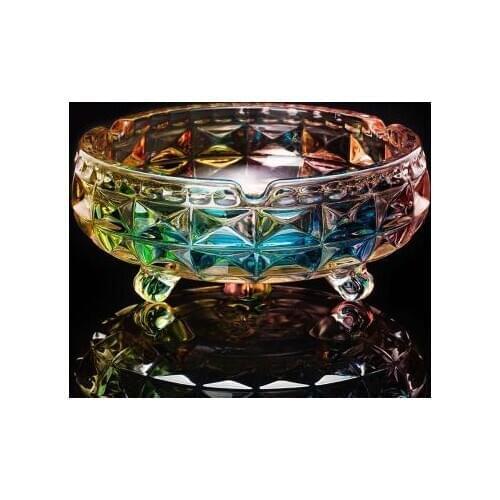 NEWYEARNEW 1piece Colorful Ashtray Creative Fashion Glass Living Room for Home Office Essential