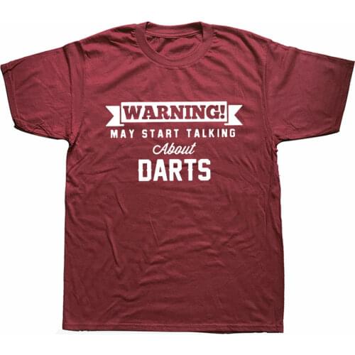 Warning May Start Talking About Darts Cotton Short Sleeve Oversized Funny T Shirt Graphic Harajuku Hip Hop T-shirt Streetwear