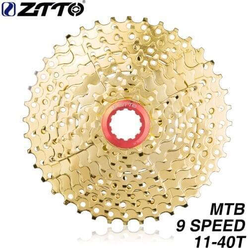 Back 9 Speed 11-40T Large Flywheel Golden Flywheel Climbing Flywheel Gear Disc Mountain Bicycle Freewheel