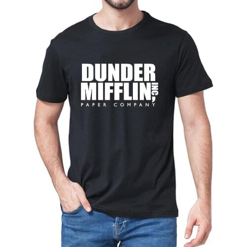 DUNDER MIFFLIN PAPER INC Office Tv Show Vintage Summe Mens 100% Cotton Novelty T-Shirt Unisex Humor Funny Women Soft Tee