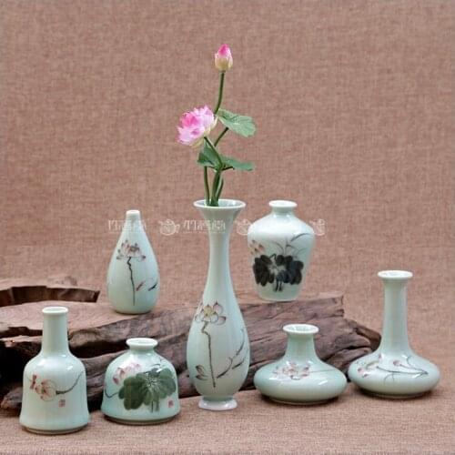 1 PC Ceramic Flower Insert Porcelain Vase Culture Small Hand-painted Mini Ornament