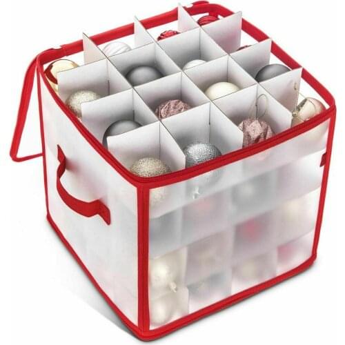 1 Pcs Pvc Transparent Christmas Gift Storage Box Extra Large Foldable Storage Box Multi-layer Christmas Balls Storage Box