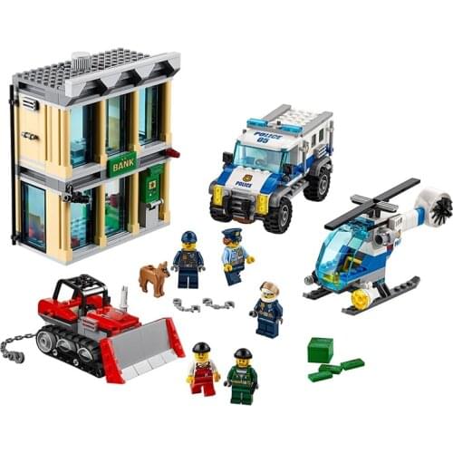 10659 City Police Series Bulldozer Grabs The Bank To Grab 60140 Assembled Toy Gifts