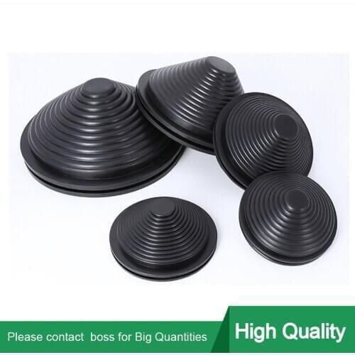 2pcs Rubber Wire Hole dust Covers Plugs Black Tapered Cable Seal Ring Grommet Gasket Inlet Outlet Case Box Plate Cable Protector
