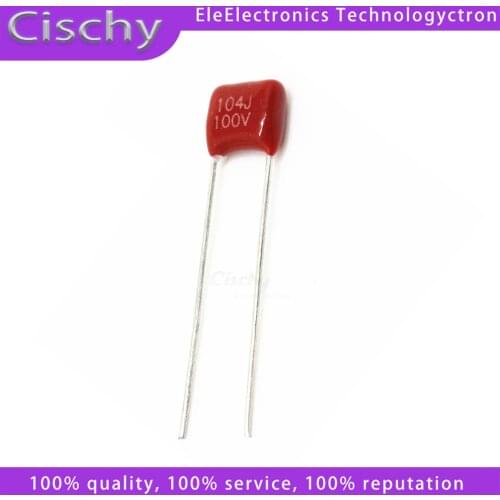 20PCS 100V104J Pitch 5mm 100NF 0.1UF 100V 104 CBB Polypropylene film capacitor