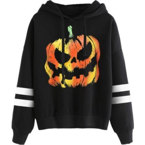 2017 Happy Halloween Women Hoodie Sweatshirt autumn winter Long Sleeve Hoodie Sweatshirt Jumper Hooded Pullover Tops Blouse