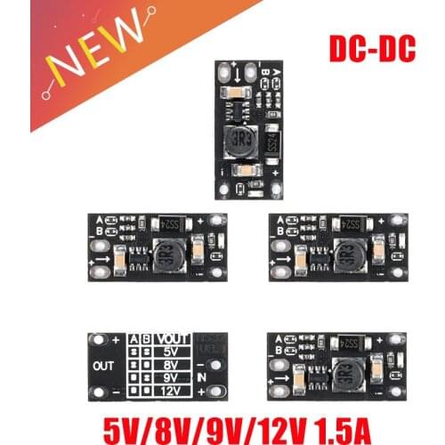 5PCS Newest Multi-function Mini Boost Module Step Up Board 5V/8V/9V/12V 1.5A LED Indicator Diy Electronic Voltage Module