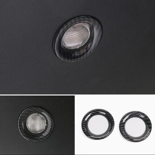 ABS Carbon Fibre For Jeep Grand Cherokee 2014 2015 2016 2017 Accessories Car Rear Reading Lamp Light Ring Frame Cover Trim