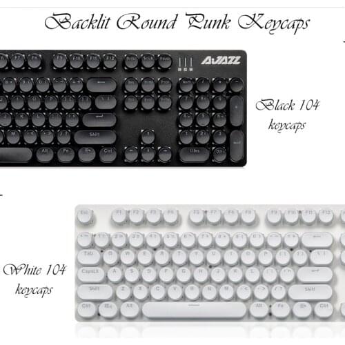 Ajazz Steam Punk 104 Key ABS Round Retro Keycap Transparent DIY Button Cap For 104 key/87 key Mechanical Keyboard