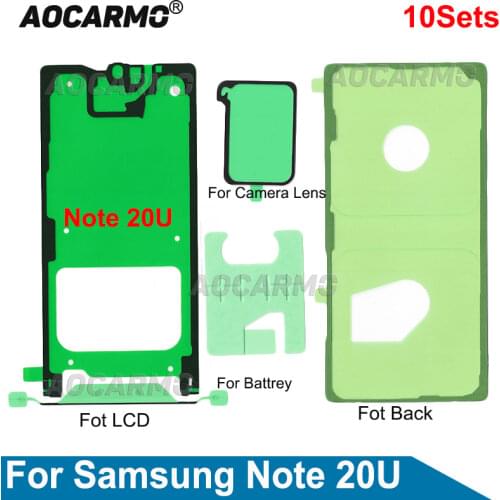 Aocarmo 10Pcs/Lot For Samsung Galaxy Note 20 Ultra Full Set Adhesive LCD Screen Tape Back Cover Frame Camera Lens Sticker Glue