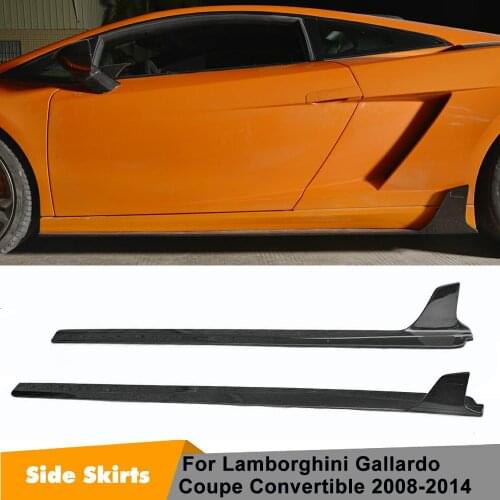 Carbon Fiber Side Skirts Body Apron Lip Case for Lamborghini Gallardo Coupe Convertible LP550 LP560 LP570 LP570-4 2008-2014