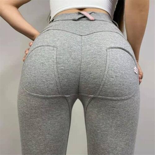 Melody Womens Sports Pants Fashion Classic Mid Waist Slim Leggings Woman Grey Skinny Jeggings Workout Pants Plus Size