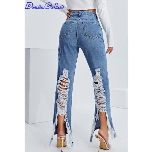 DenimCoLab Womens Ripped Jeans