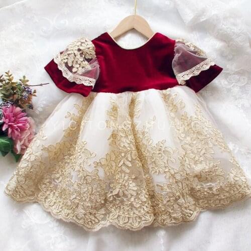 Baby Girl Dress Retro Palace Dress Kids Clothes with Big Bow Toddler Wedding Party Princess Dress Tutu Lace for Girls 1-8Y CL206