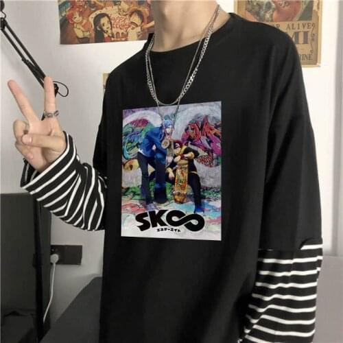 Japan Anime SK8 The Infinity Skateboard Boys Langa and Reki Print T-Shirt Cartoon Spring Summer Harajuku Korean Oversize Tshirts