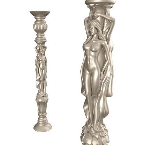 Naked woman pillars_2 3d model STL relief for cnc STL format Naked woman 3d model for cnc stl relief artcam vectric aspire