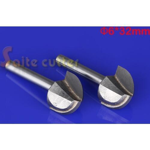 2pcs/lot 6mm*32mm Free shipping CNC Computer engraving tools Carbide Round bottom router bit Woodworking milling cutter