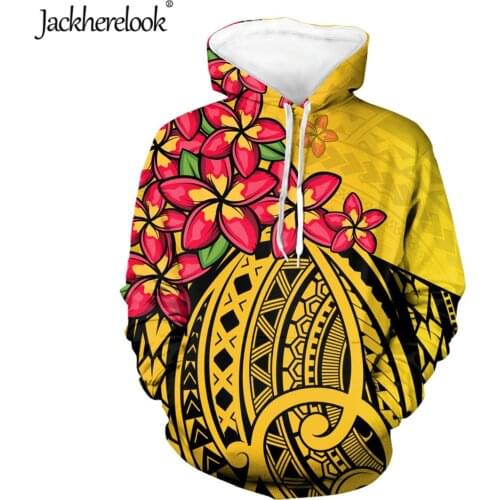 Jackherelook Plus Size Sweatshirts Vintage Samoan Hibiscus Plumeria Polynesian Brand Design Women Long Sleeve Pullover Hoodies
