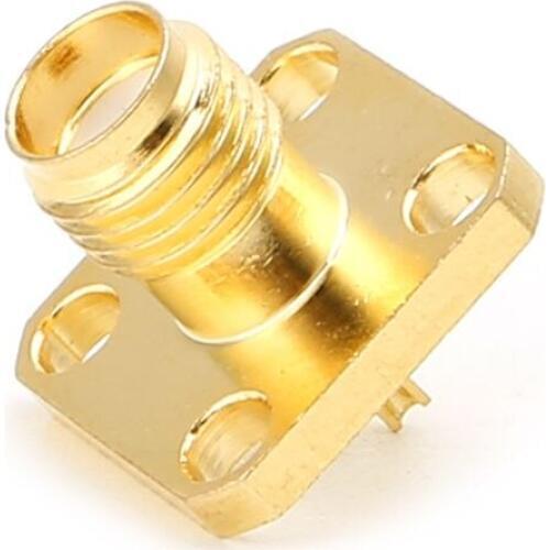10pcs SMA Female Chassis Panel Mount 4 Hole Post Terminal RF Connector Coaxial Adaptor 5mm