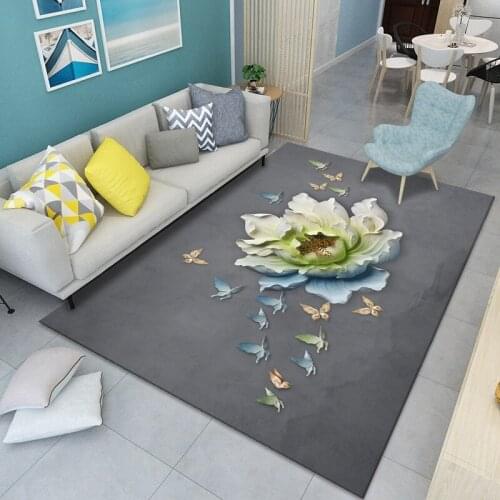 Flowers Butterfly 3D Printing Mat/Rug Home Decor Large Carpet New Year Decoration Carpets Area Living Xmas Rugs Room Bedroom For