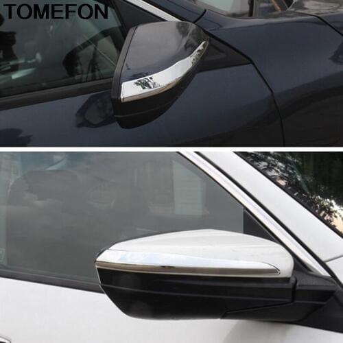 TOMEFON For Honda Civic 2016 2017 10th Rearview Mirror Cover Decoration Trim Moulding Styling Exterior Accessories ABS Chrome