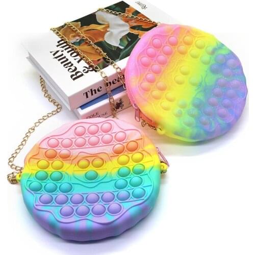 Hot Kawaii pop it Fashion Purse Fidget Toy Spotify Premium Child Simple Dimple Popper Sensory Coin Purse Shoulder Bag Child Gift